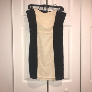 Black and Cream Sequin Dress